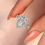 Louily Classic Halo Pear Cut Engagement Ring In Sterling Silver - louilyjewelry