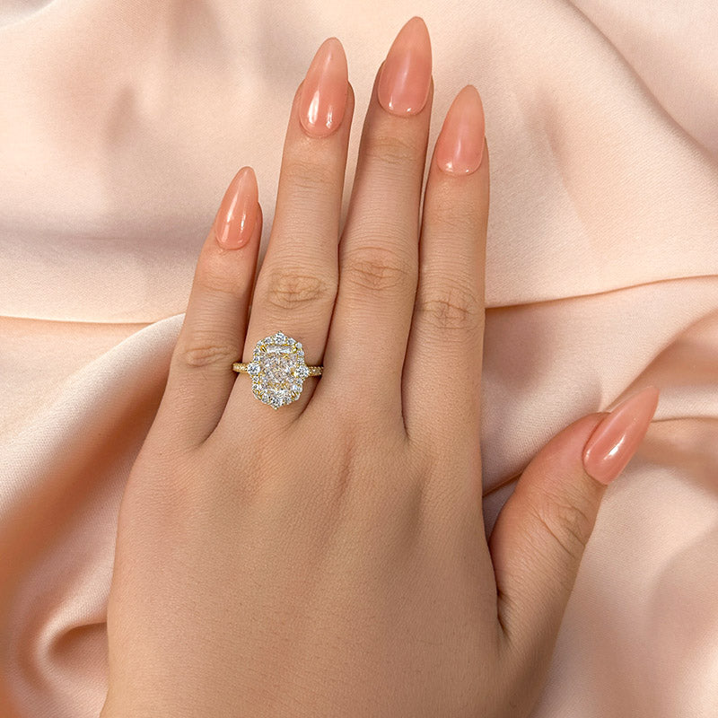 Louily Gorgeous Halo Radiant Cut Simulated Diamond Engagement Ring In Sterling Silver - louilyjewelry