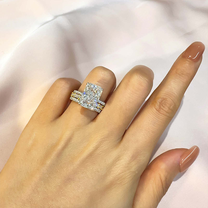 Louily Timeless 3PCS Radiant Cut Wedding Ring Set - louilyjewelry