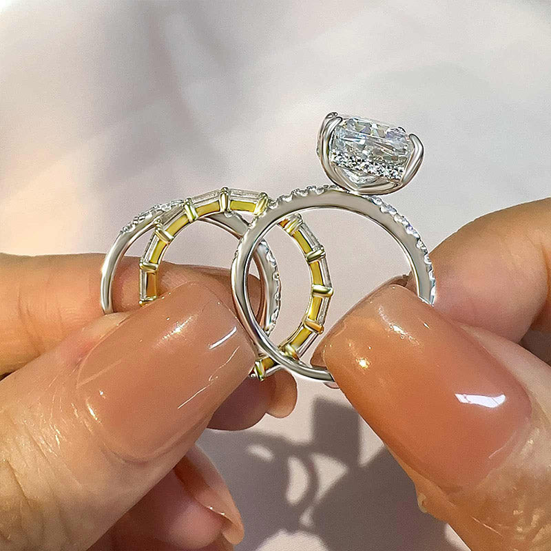 Louily Timeless 3PCS Radiant Cut Wedding Ring Set - louilyjewelry