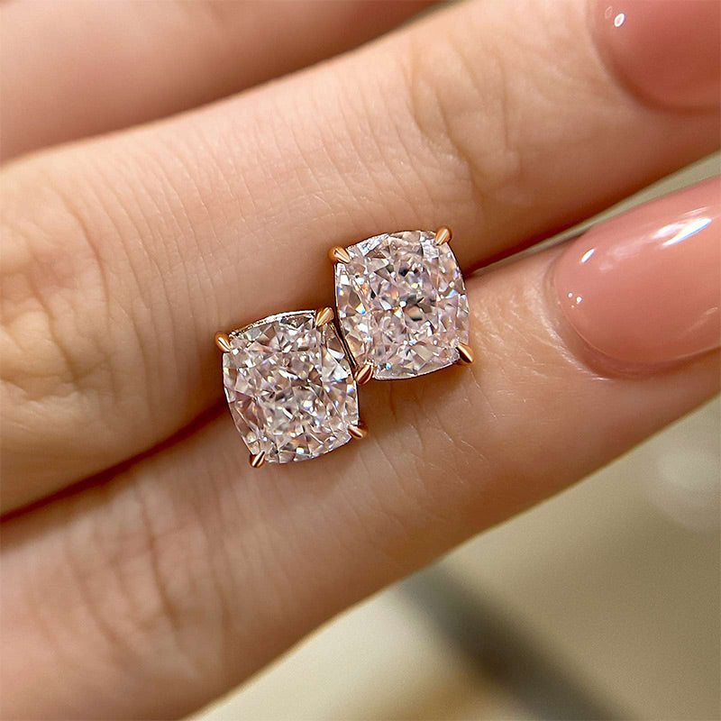 2.0Ct Classic Cushion Cut Women's Stud Earrings In Sterling Silver - louilyjewelry