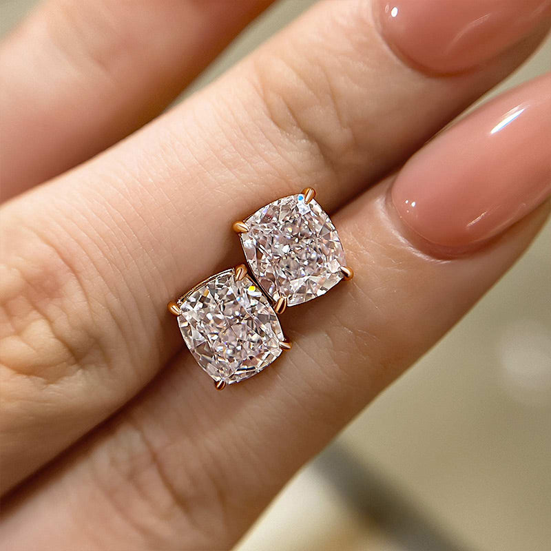 2.0Ct Classic Cushion Cut Women's Stud Earrings In Sterling Silver - louilyjewelry