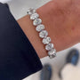 Romantic Luxurious White Oval Cut Bracelet for Women In Sterling Silver - louilyjewelry
