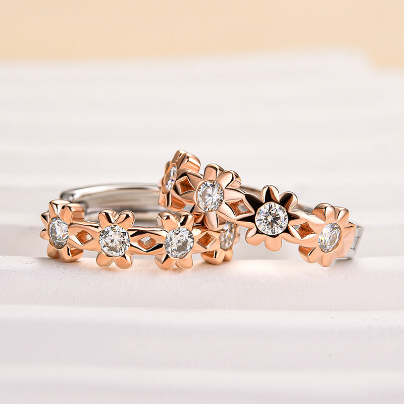 Louily Moissanite  Cute Daisy Flower Earrings - louilyjewelry