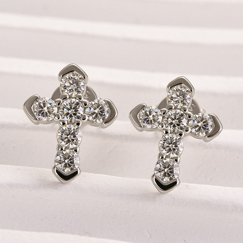 Louily Moissanite Cross Earrings - louilyjewelry