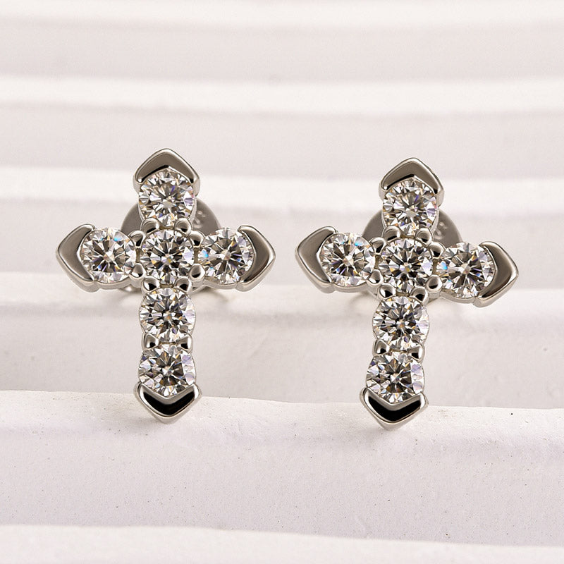 Louily Moissanite Cross Earrings - louilyjewelry