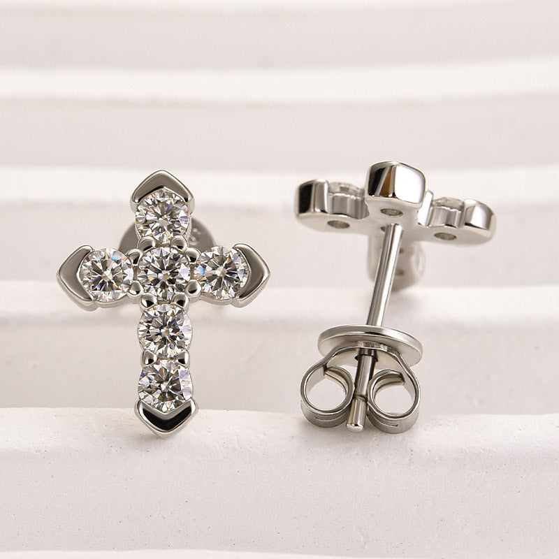 Louily Moissanite Cross Earrings - louilyjewelry