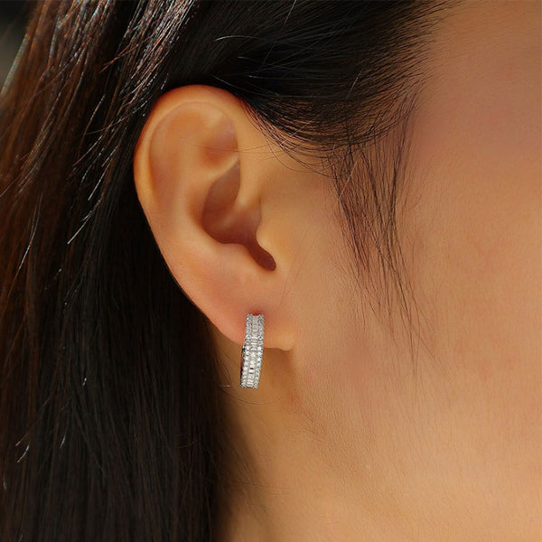 Louily Moissanite Chic Design Stud Earrings