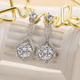 Louily White Stone Moissanite Round Cut Stud Earrings - louilyjewelry