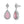 Louily Pink Stone Double Halo Pear Cut Women's Earrings