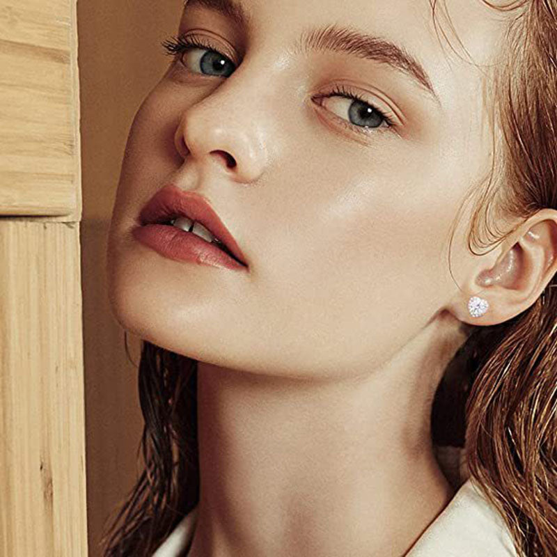 Louily Moissanite Heart Shape Round Cut Earrings - louilyjewelry