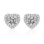 Louily Moissanite Heart Shape Round Cut Earrings - louilyjewelry