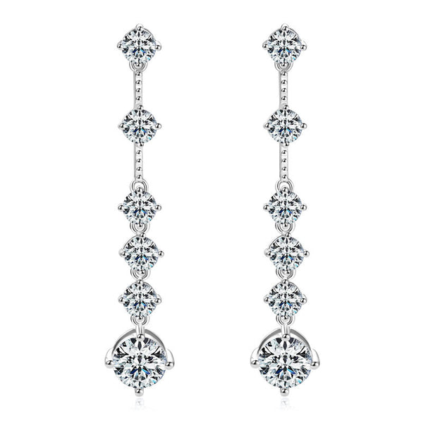 Louily Moissanite Enchanting Round Cut Earrings