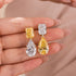 Dainty Radiant Cut & Pear Cut Drop  Earrings In Sterling Silver - louilyjewelry