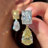 Dainty Radiant Cut & Pear Cut Drop  Earrings In Sterling Silver - louilyjewelry