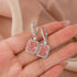 5.0Ct Pink Stone Radiant Cut Women's Earrings Drop Earrings In Sterling Silver - louilyjewelry