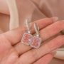 5.0Ct Pink Stone Radiant Cut Women's Earrings Drop Earrings In Sterling Silver - louilyjewelry
