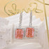 5.0Ct Pink Stone Radiant Cut Women's Earrings Drop Earrings In Sterling Silver - louilyjewelry
