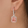 5.0Ct Pink Stone Radiant Cut Women's Earrings Drop Earrings In Sterling Silver - louilyjewelry