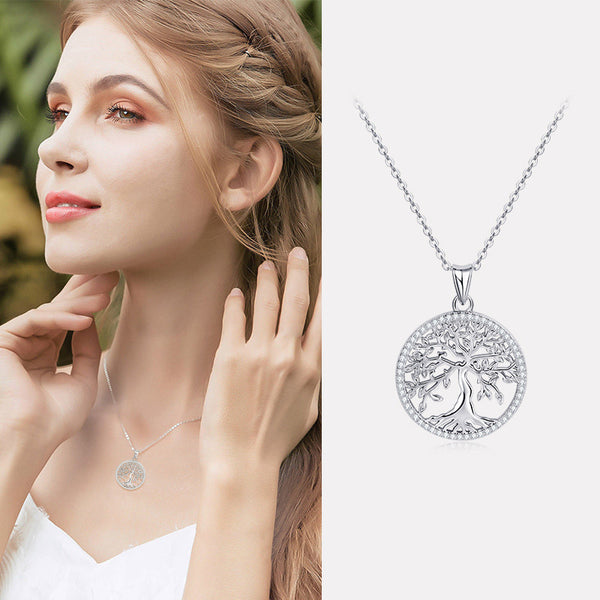 Louily Moissanite Creative Tree of Life Necklace