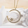 Louily Yellow Gold Moon Design Round Cut Star Design Necklace In Sterling Silver - louilyjewelry