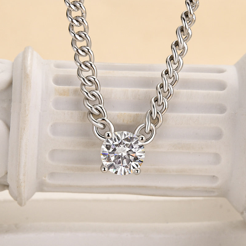 Louily Moissanite 1.0 Carat Cuban Necklace - louilyjewelry
