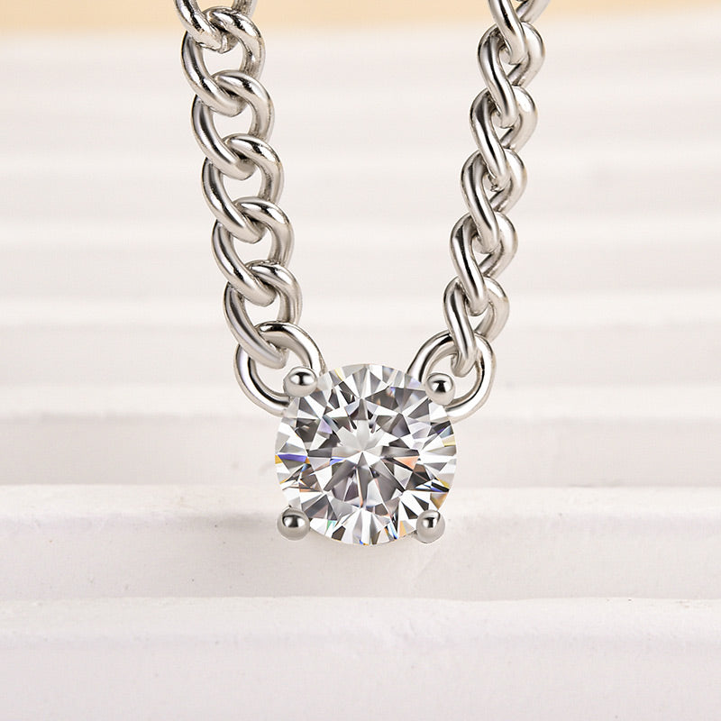 Louily Moissanite 1.0 Carat Cuban Necklace - louilyjewelry