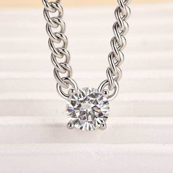 Louily Moissanite 1.0 Carat Cuban Necklace