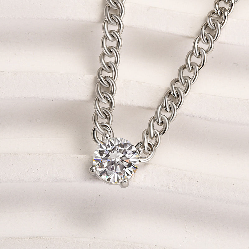 Louily Moissanite 1.0 Carat Cuban Necklace - louilyjewelry