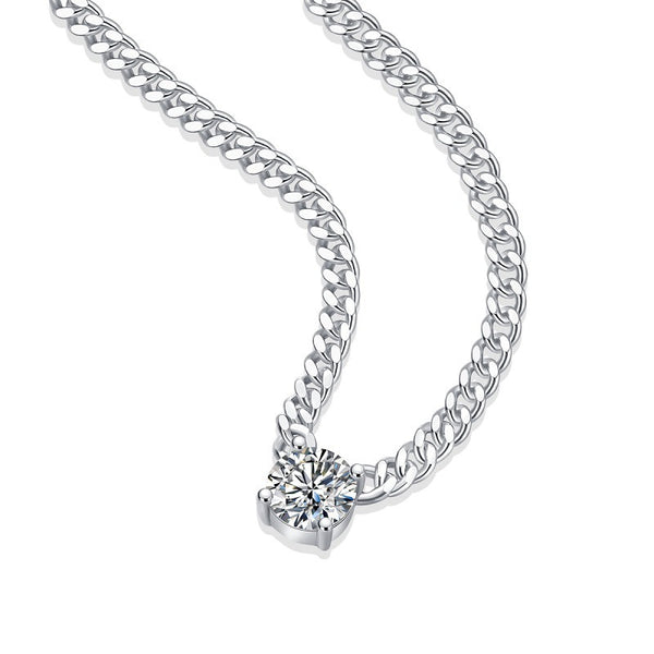 Louily Moissanite 1.0 Carat Cuban Necklace