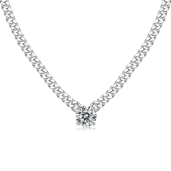 Louily Moissanite 1.0 Carat Cuban Necklace