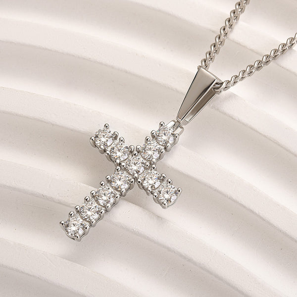 Louily Moissanite Cross Necklace