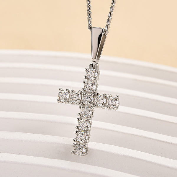 Louily Moissanite Cross Necklace