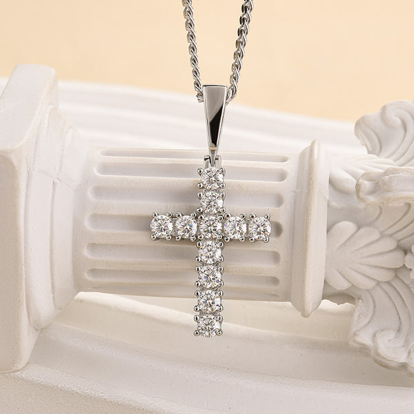 Louily Moissanite Cross Necklace