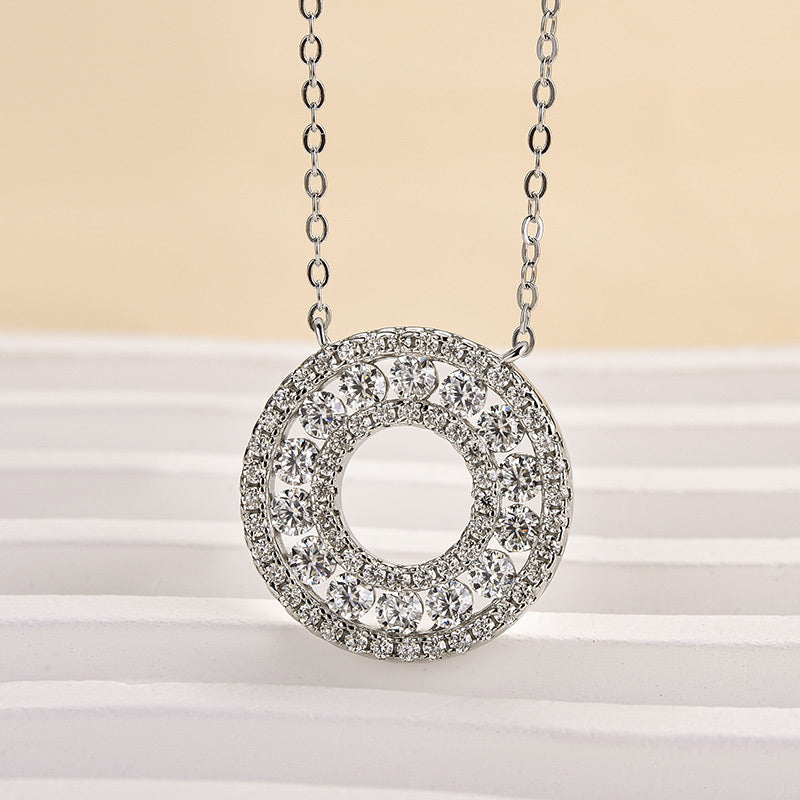 Louily Moissanite Reciprocating Pendant Necklace - louilyjewelry