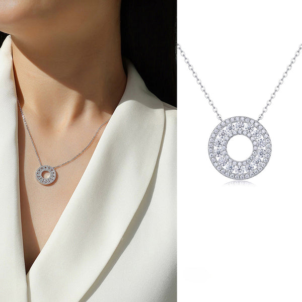 Louily Moissanite Reciprocating Pendant Necklace