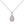 Louily Pink Stone Double Halo Pear Cut Women's Necklace