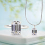 Louily Stunning Emerald Cut 2PC Jewelry Set - louilyjewelry