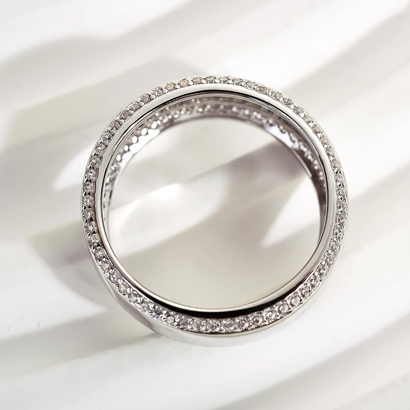 Louily Classic Design White gold Men's Wide Wedding Band - louilyjewelry