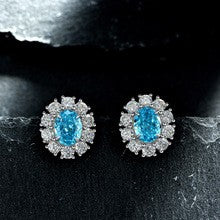 2.0Ct Oval Cut Women Flower Shape Stud Earrings In Sterling Silver