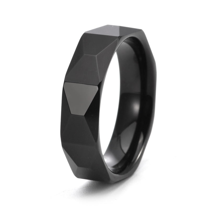 Louily Fashion Tungsten Carbide Rhomboid Men's Wide Wedding Band - louilyjewelry
