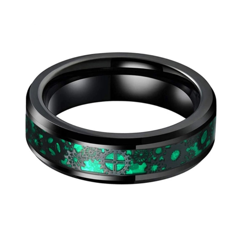 Fashion Tungsten Steel Black Gear Ring Men's Ring
