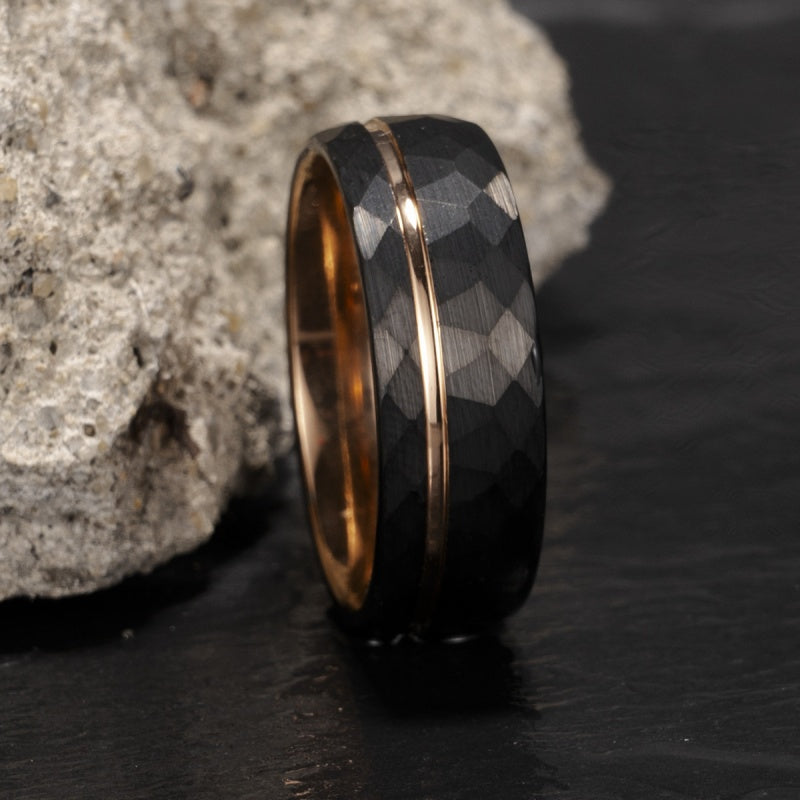 Two-Tone Rose Gold Tungsten Steel Men's Ring