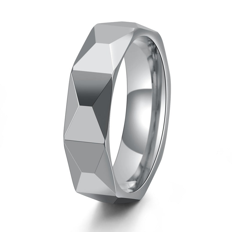 Louily Fashion Tungsten Carbide Rhomboid Men's Wide Wedding Band - louilyjewelry