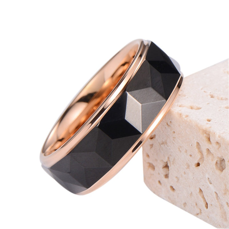 Fashion Tungsten Steel Ring Two-Tone Men's Ring
