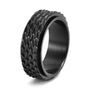 Louily Tungsten Carbide Dragon Scale Rotatable Men's Wide Wedding Band - louilyjewelry
