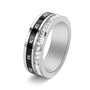 Rotatable Square Diamond Tungsten Ring with Roman Numerals For Men - louilyjewelry