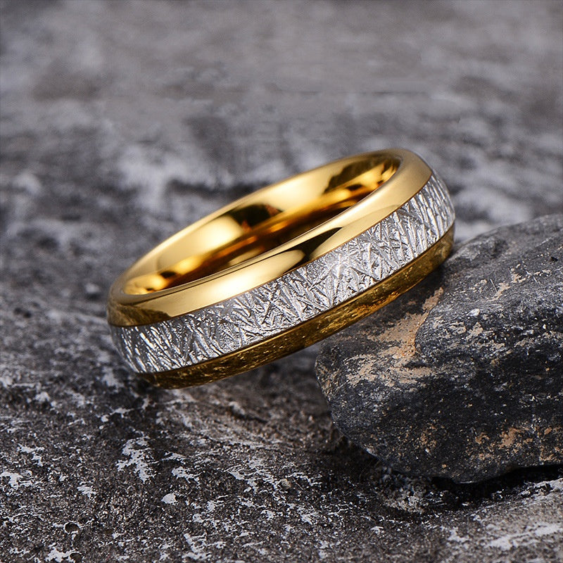 Twisted Branch Tungsten Steel Ring with Frosted Texture Unique Luxury Men's Ring