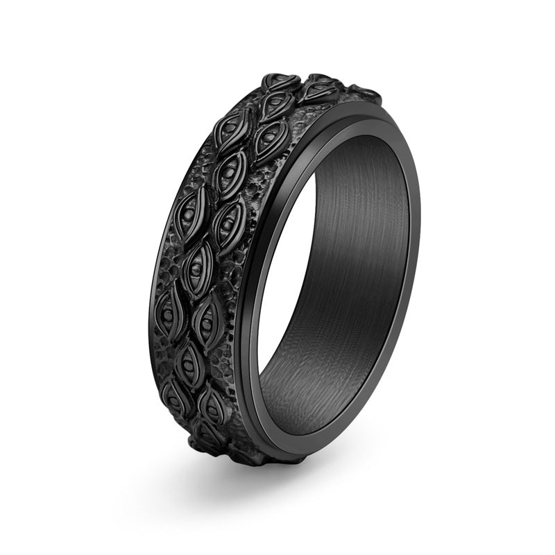 Tungsten Carbide The Eye of God Men's Wide Wedding Band - louilyjewelry
