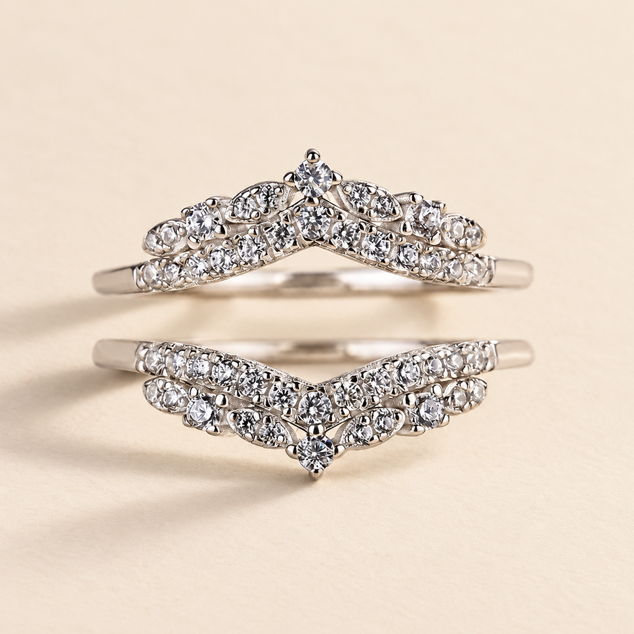 Louily Exclusive Round Cut Jacket Wedding Band In Sterling Silver